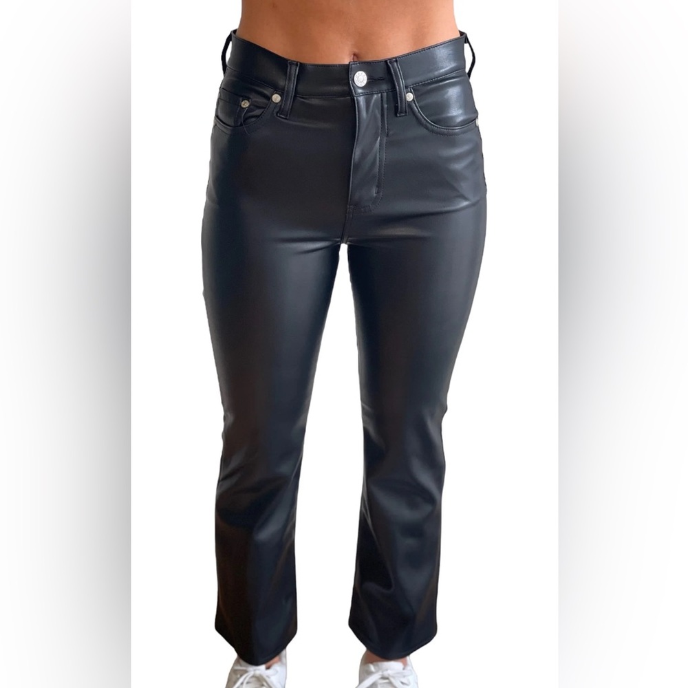 DAZE Heart Breaker Mid Rise Flare in Coated Asphalt Skinny Jeans
